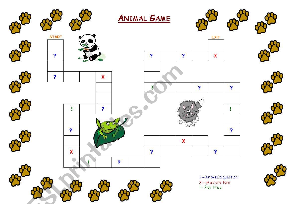 Animal Game worksheet