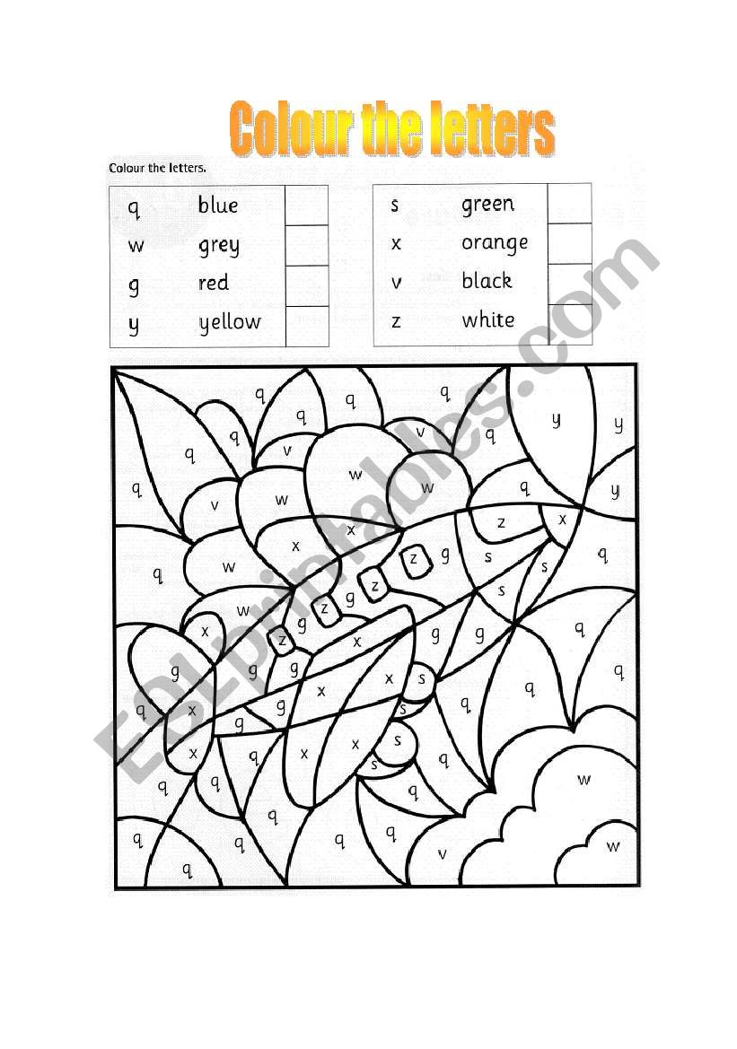 Colour the letters worksheet