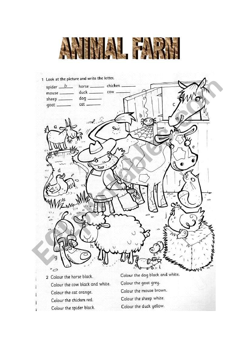 animal farm worksheet