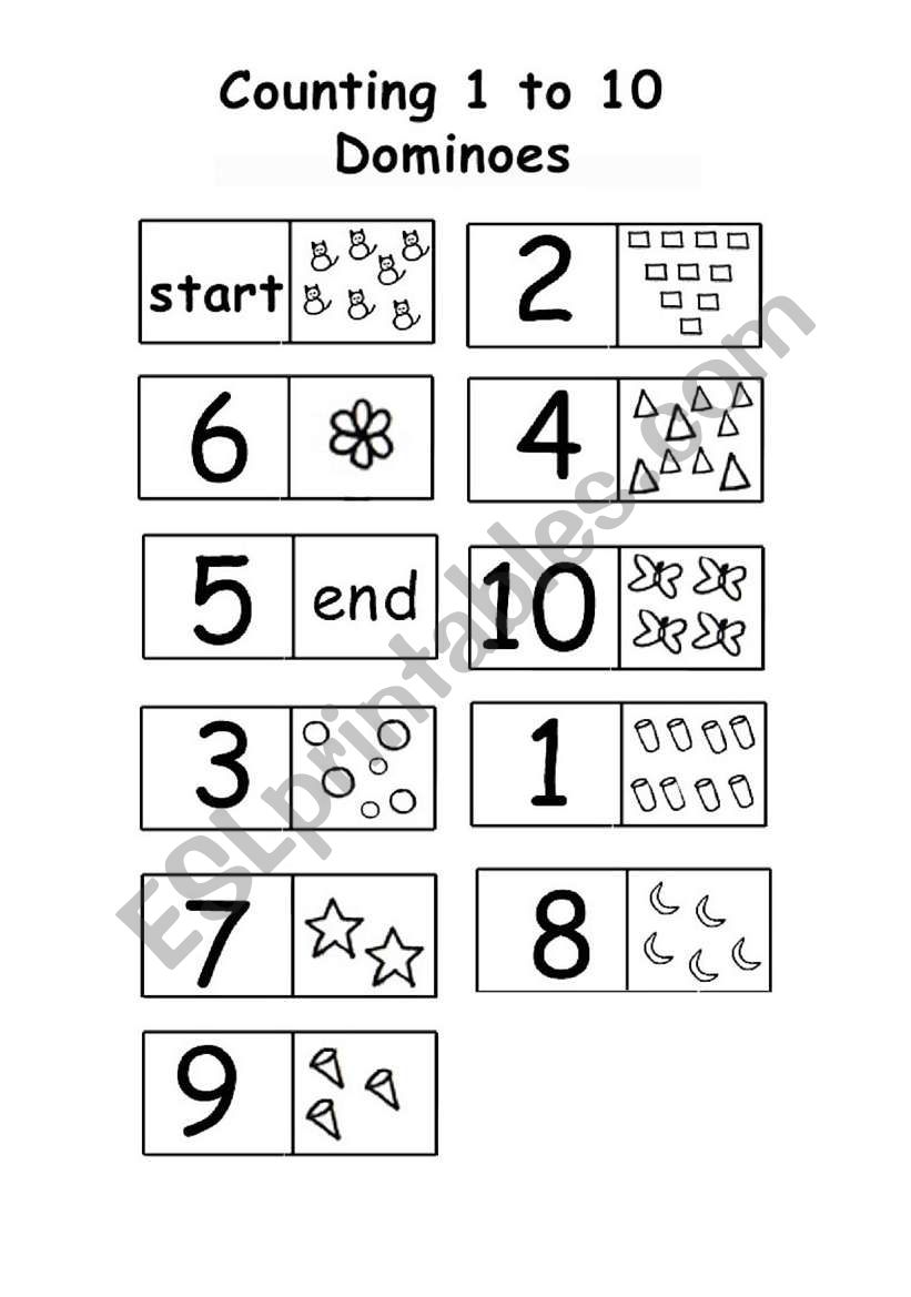 DOMINO 1 TO 10 worksheet