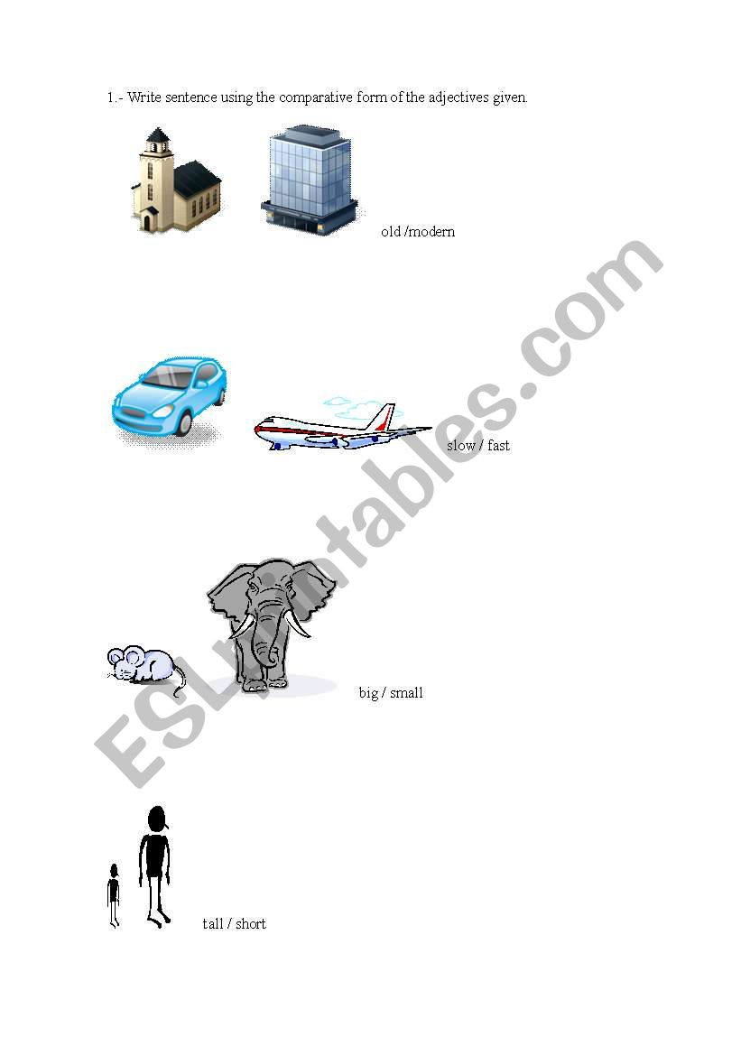 Comparatives worksheet