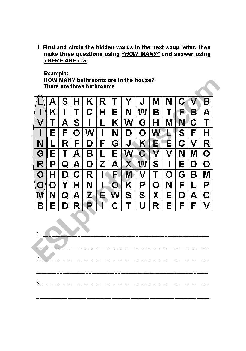 SOUP LETTER  worksheet