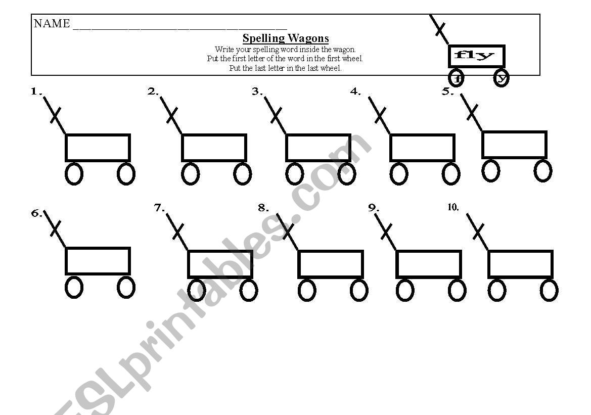 Spelling Wagon worksheet