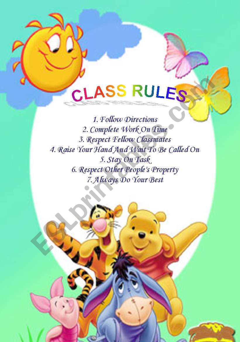 Class rules worksheet