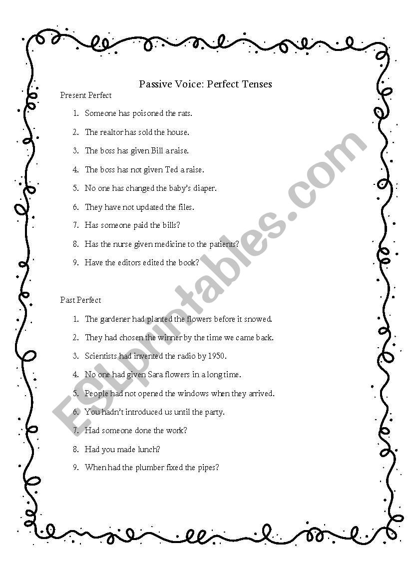 Passive voice in the perfect tenses
