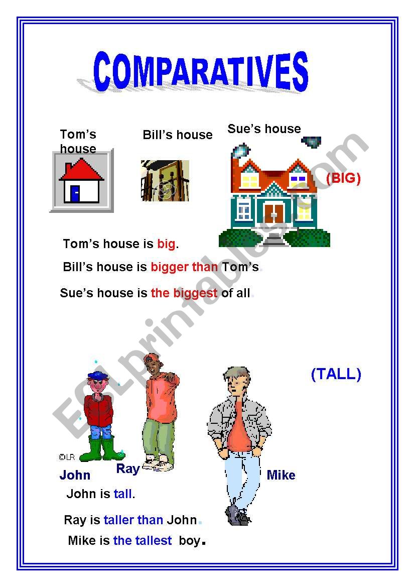 COMPARATIVES worksheet