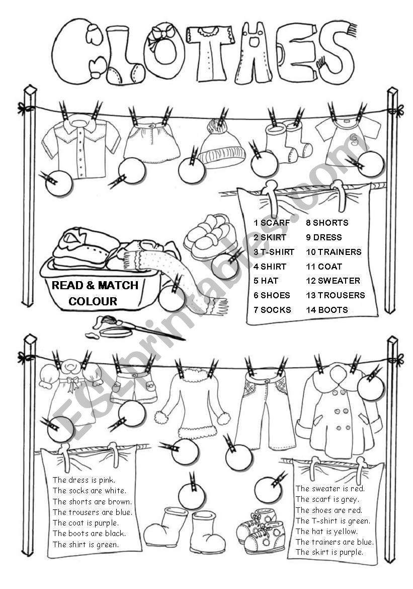 Clothes worksheet