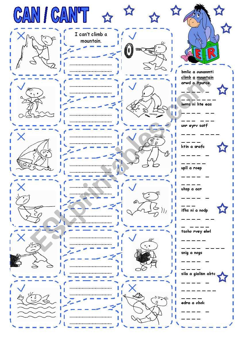 CAN / CANT (4) worksheet