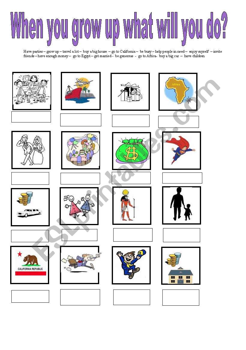 When I Grow Up Worksheet