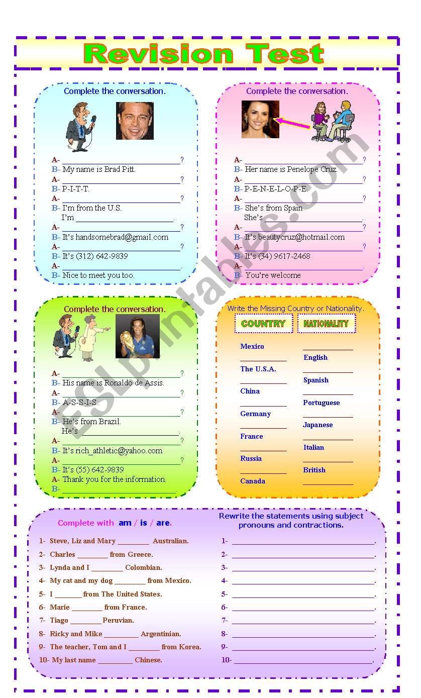 QUIZ: Countries-Nationalities-Verb 