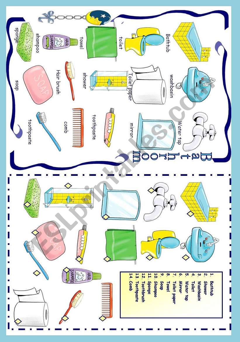 BATHROOM worksheet