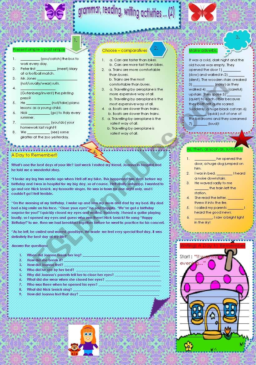 GRAMMAR, READING, WRITING (2) worksheet