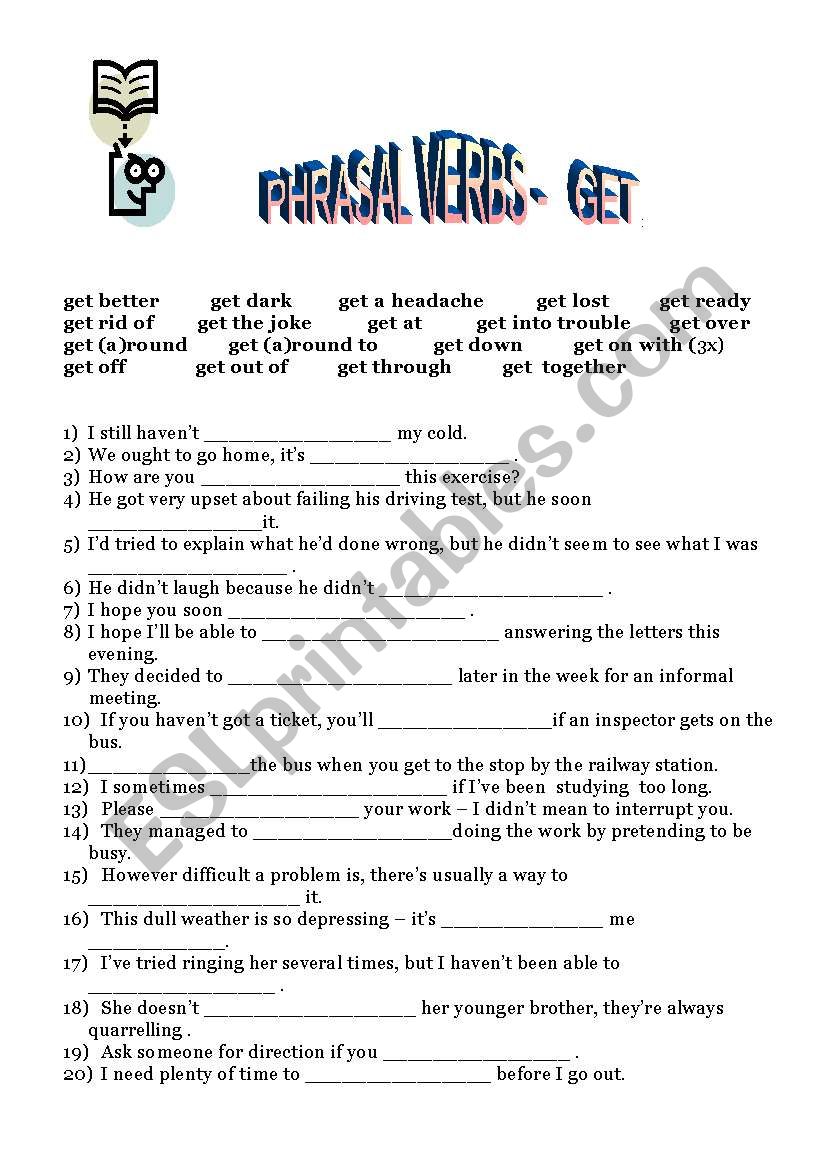 PHRASAL VERBS    G  E  T worksheet