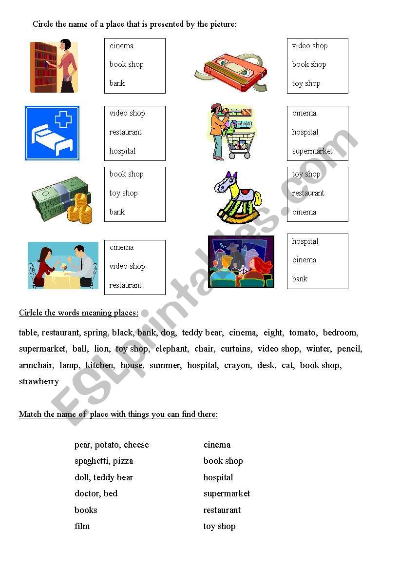 buildings in the city worksheet