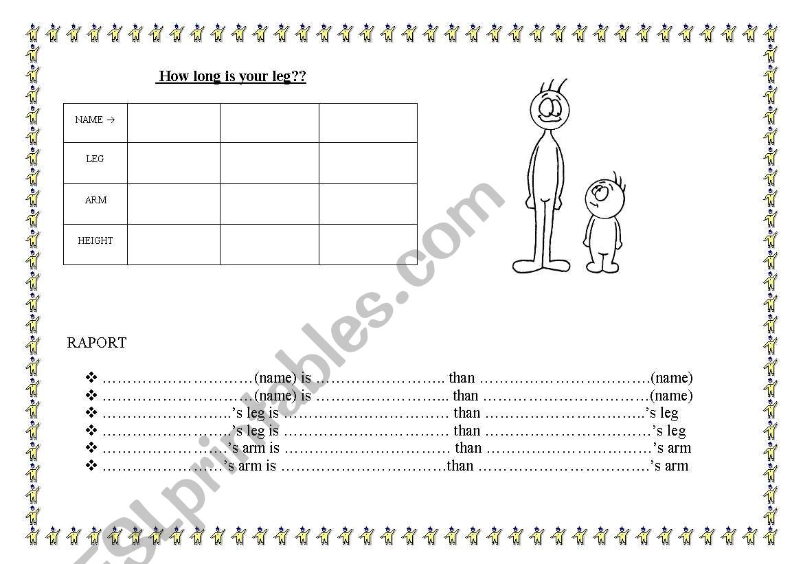 How long is your arm? worksheet