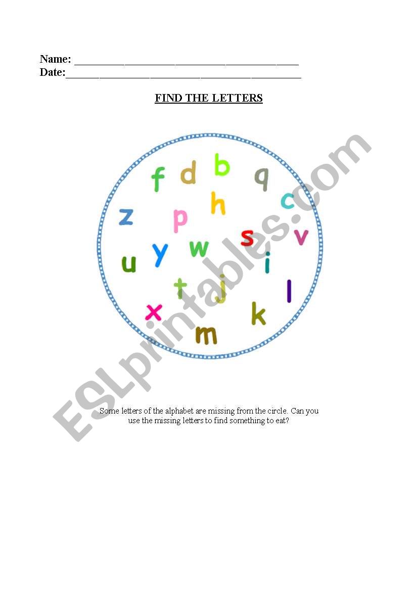 Alphabet missing letters worksheet