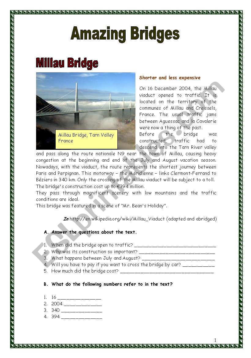 Amazing Bridges 4 (28.03.09) worksheet