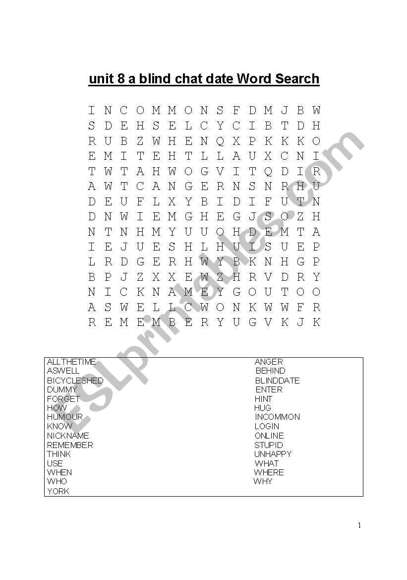 easy Word Search with solution