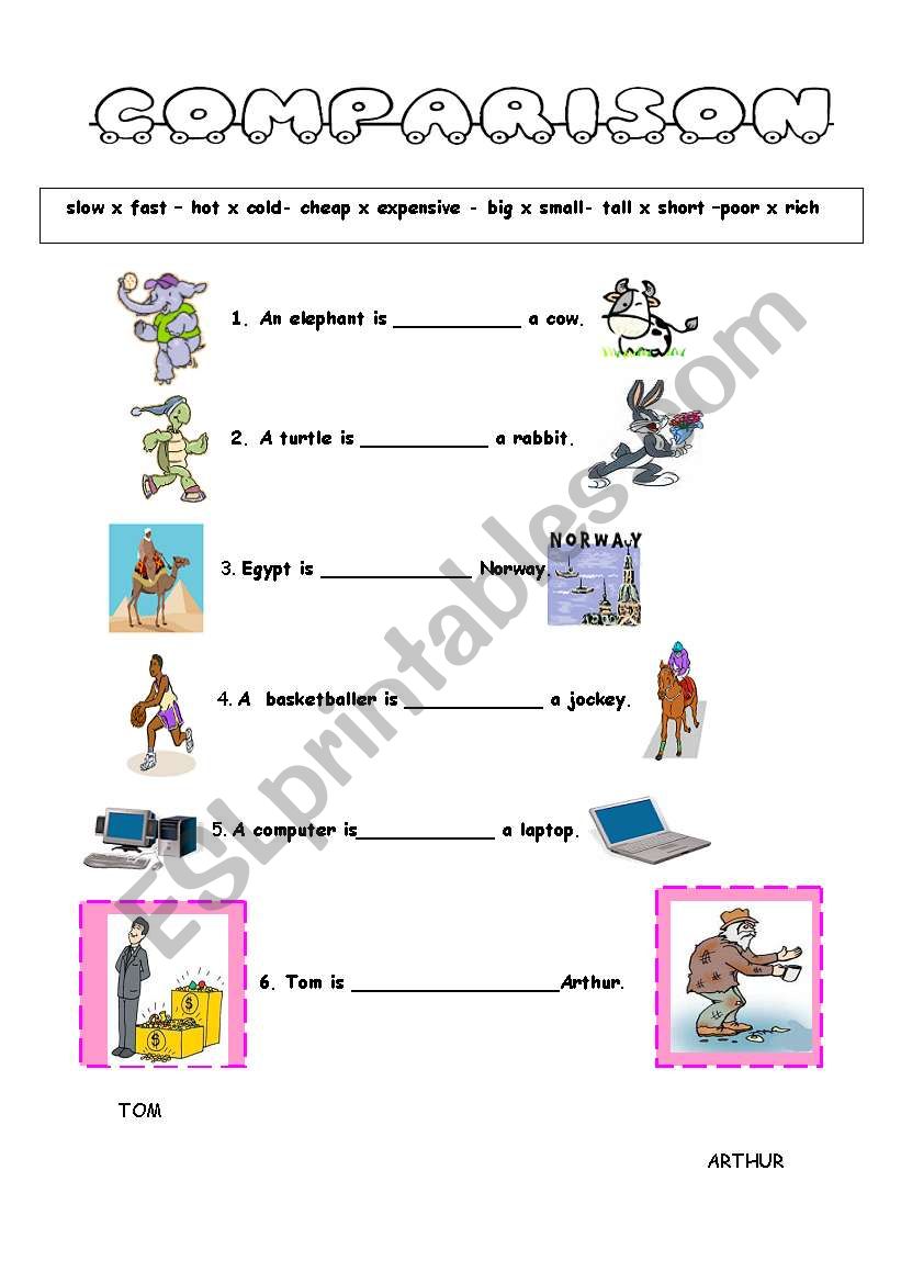 comparatives- superlatives worksheet