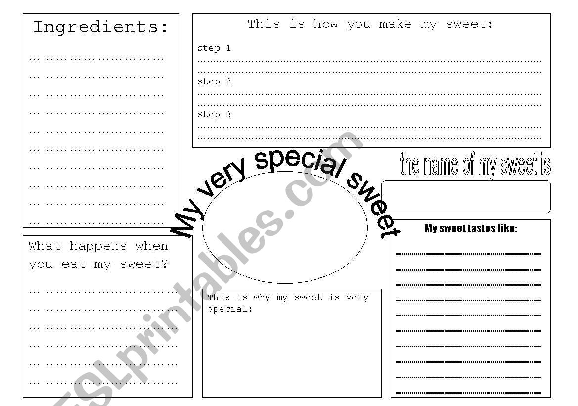 My very special sweet worksheet