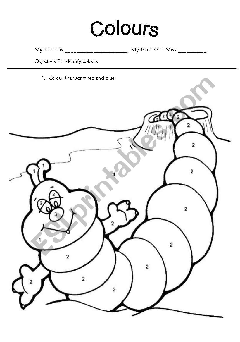 Colours worksheet