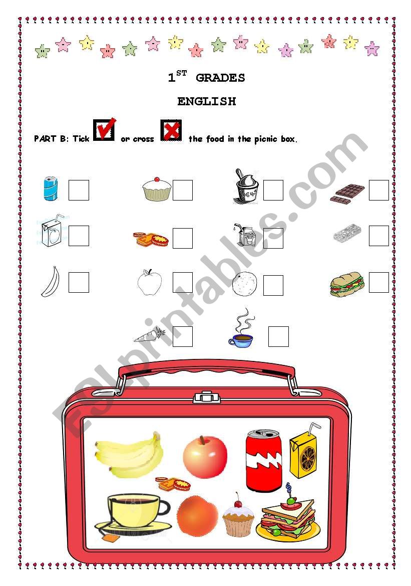 food worksheet