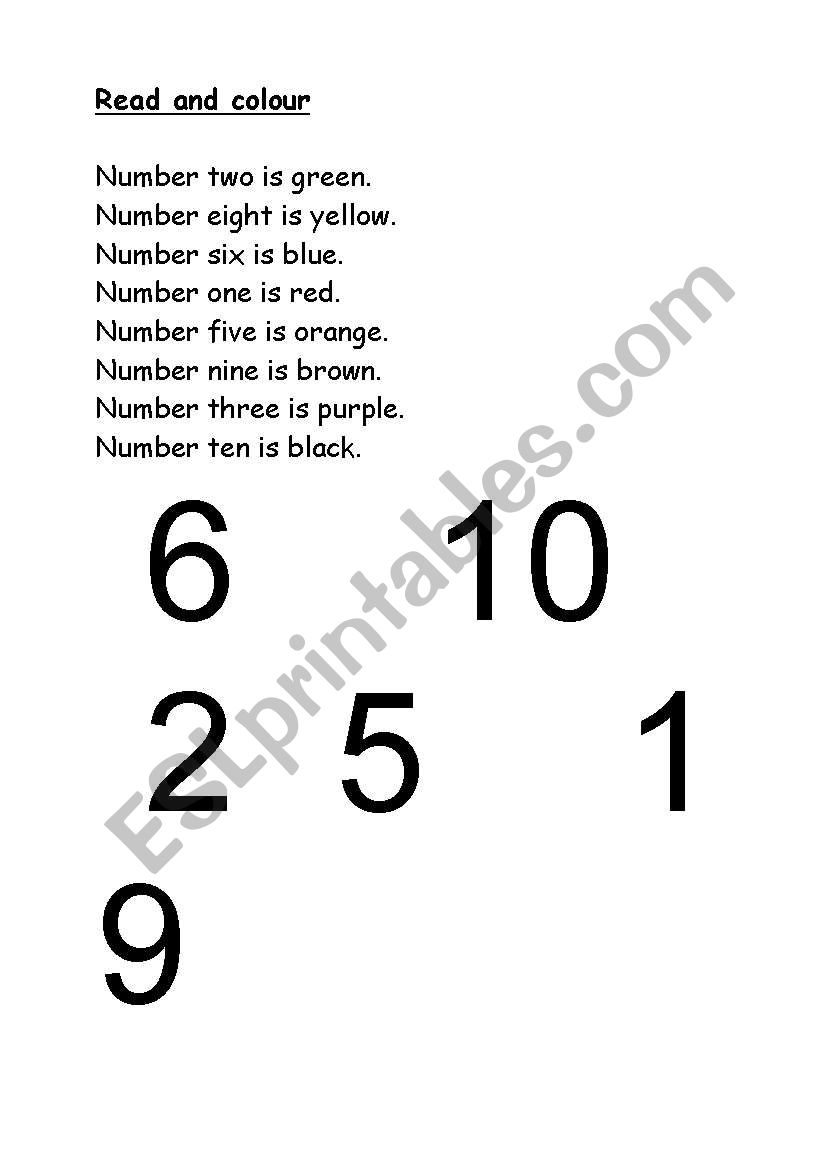 Colours worksheet