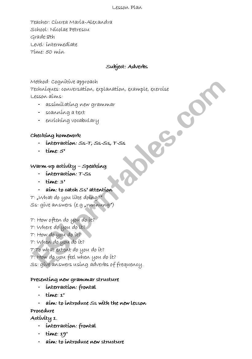 lesson plan worksheet