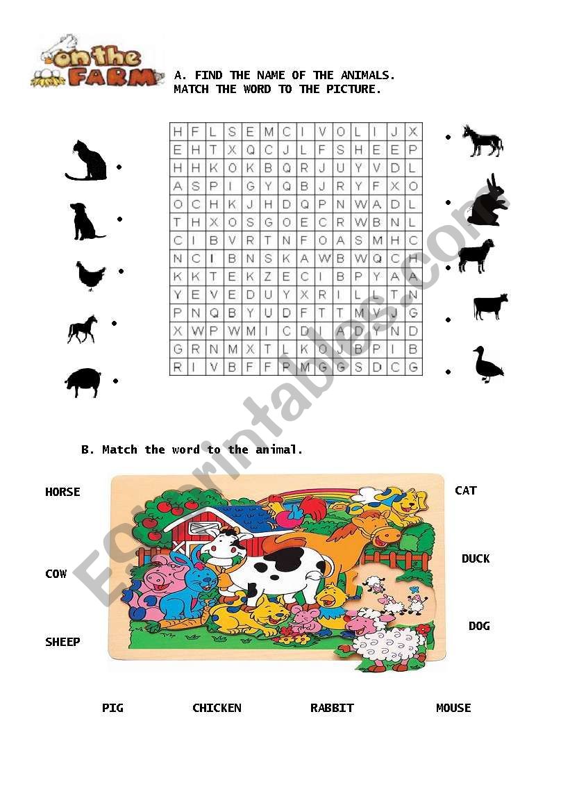 ANIMALS worksheet