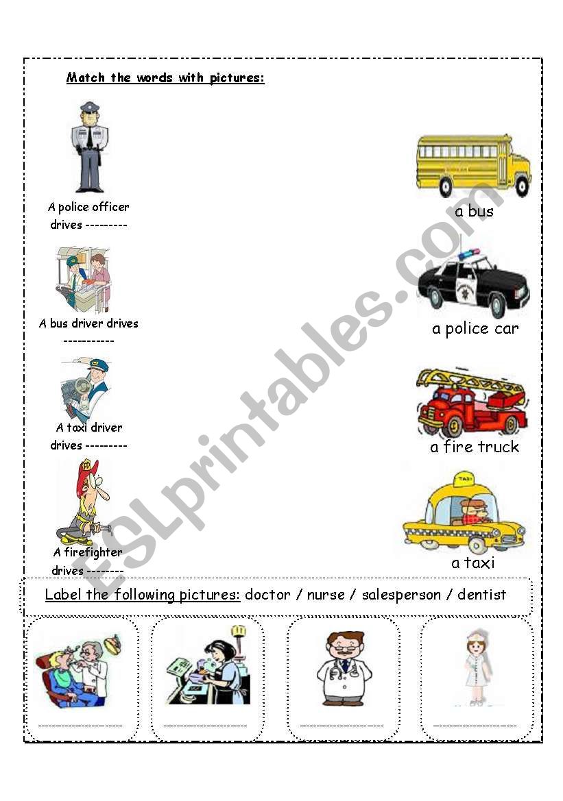 Community helpers worksheet