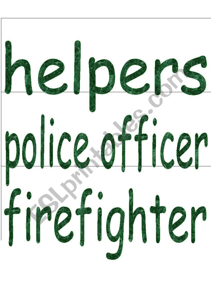 helpers worksheet