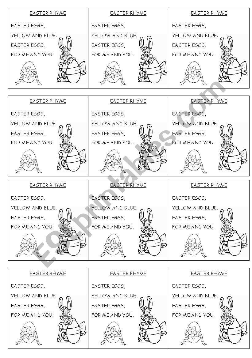 EASTER RHYME worksheet