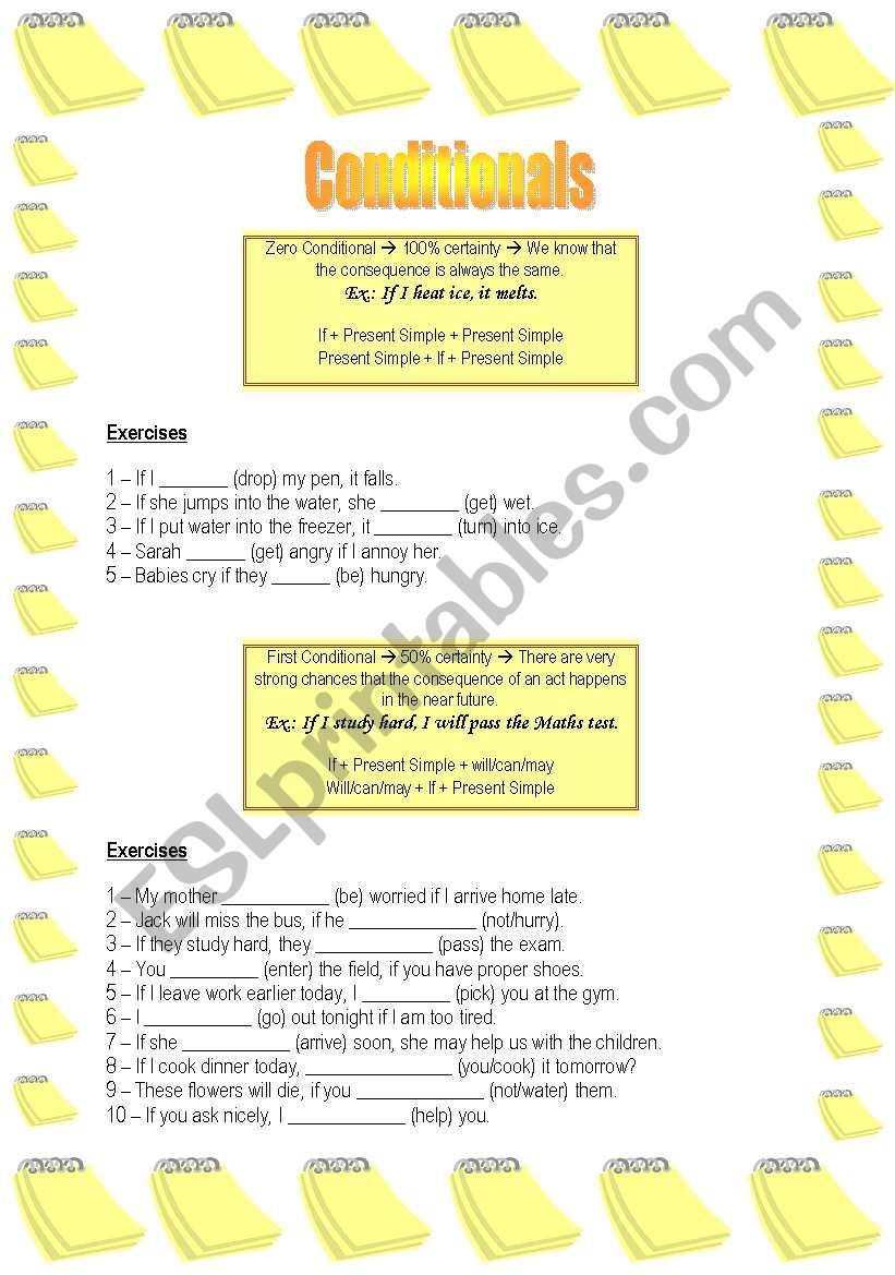 Conditionals worksheet