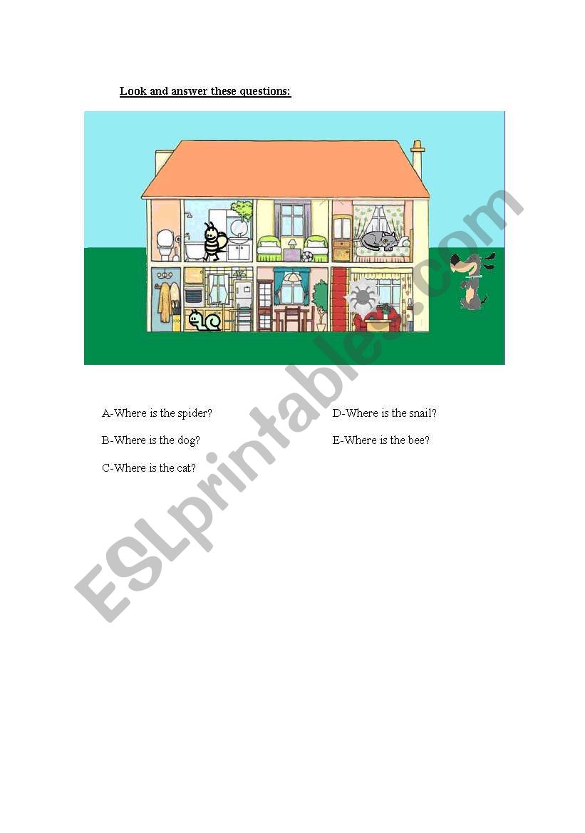 Parts of the house worksheet