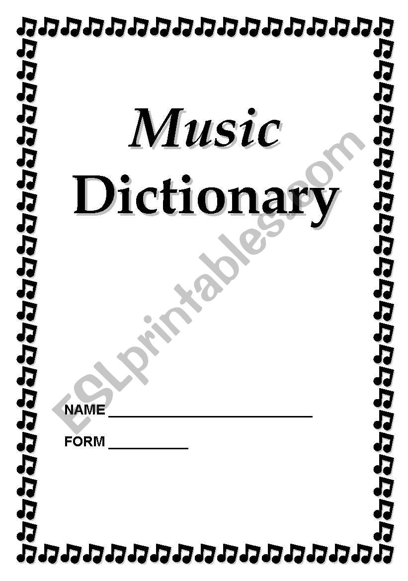 music dictionary worksheet