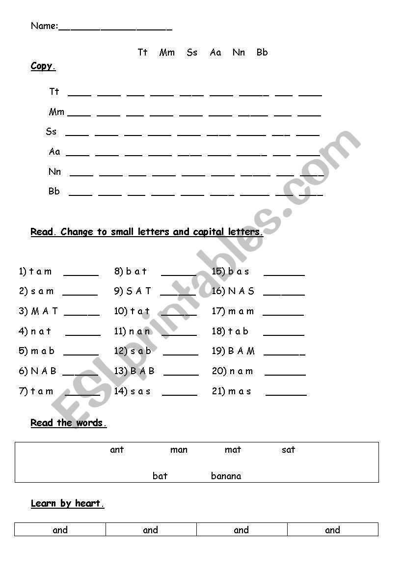 Phonics (2 pages) worksheet