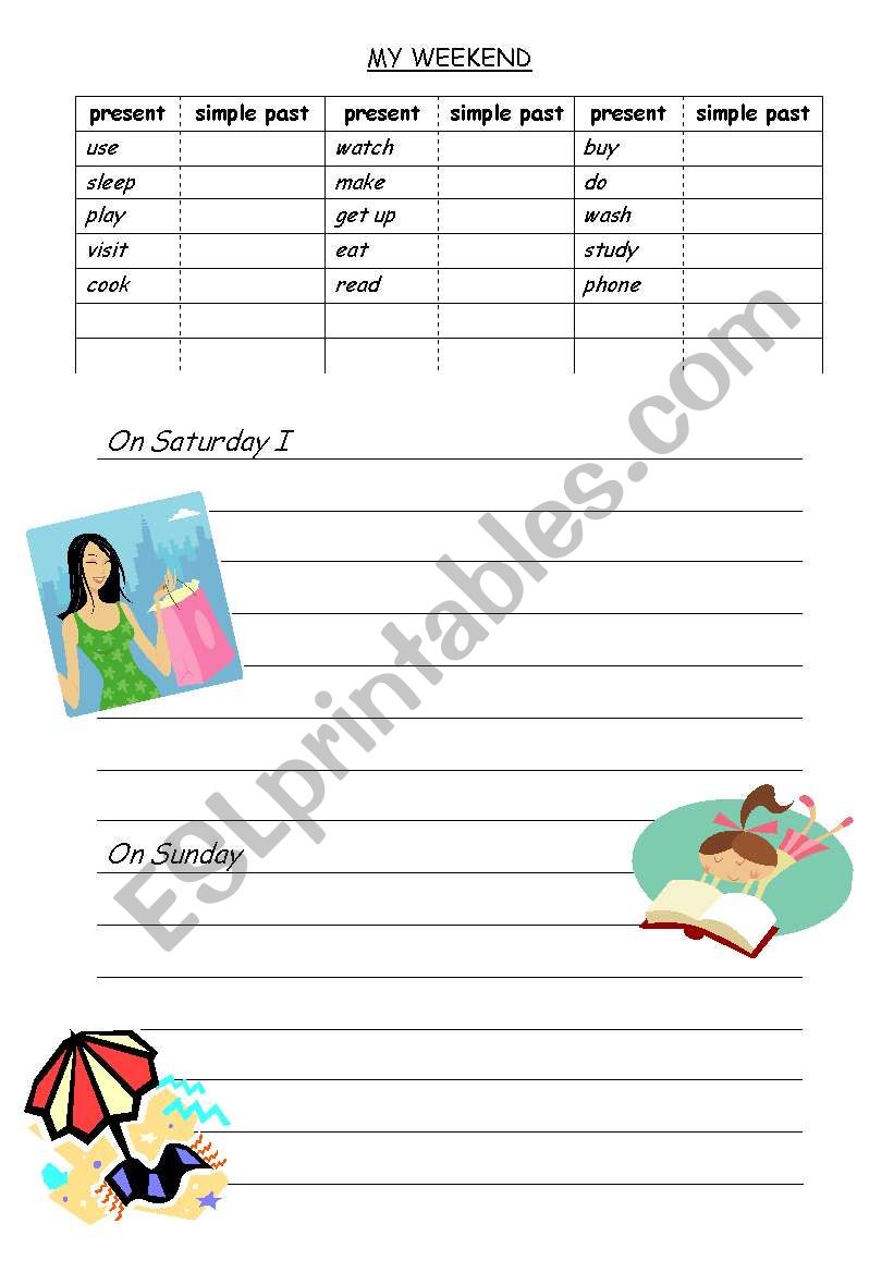 Past Simple Writing Frame worksheet