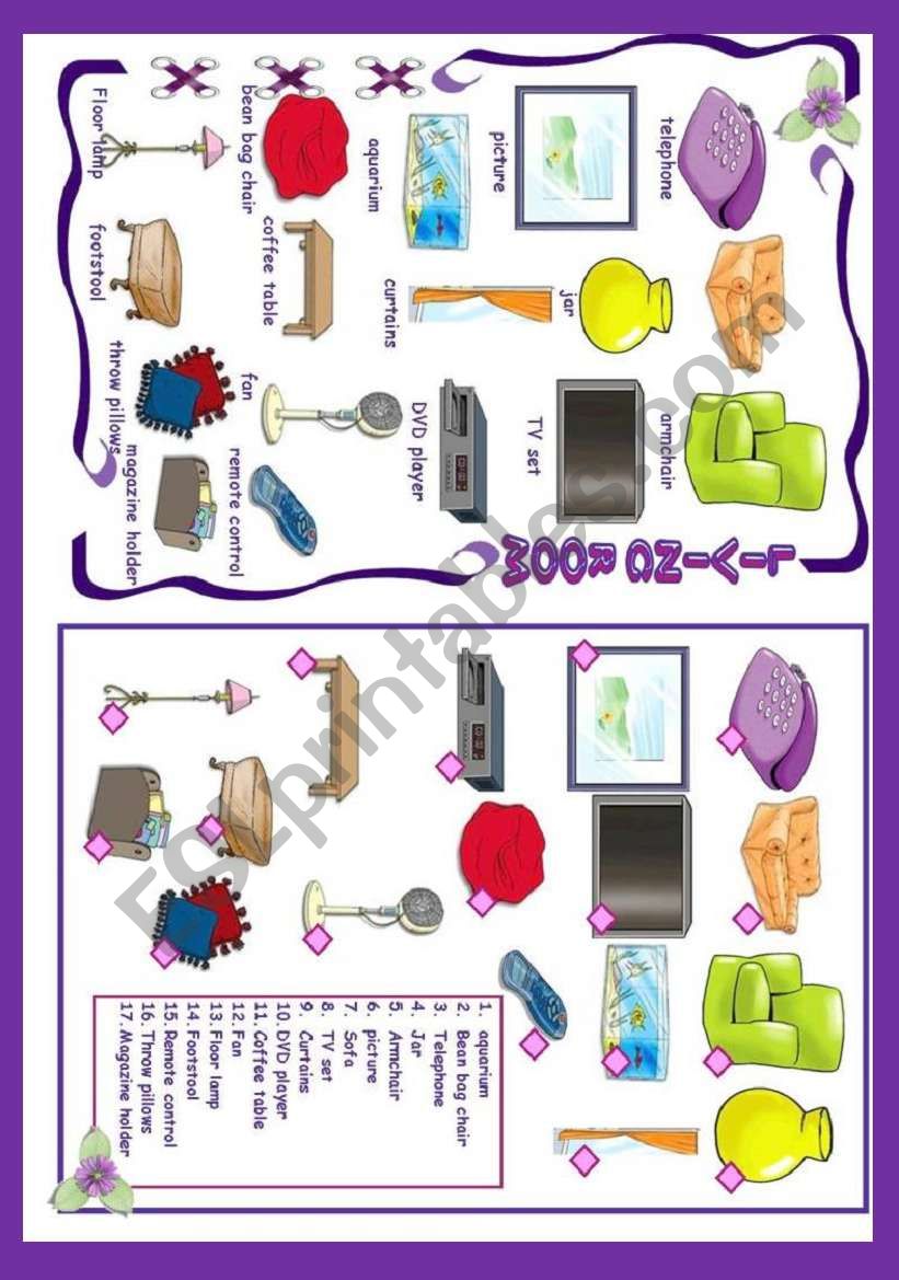 Living room worksheet