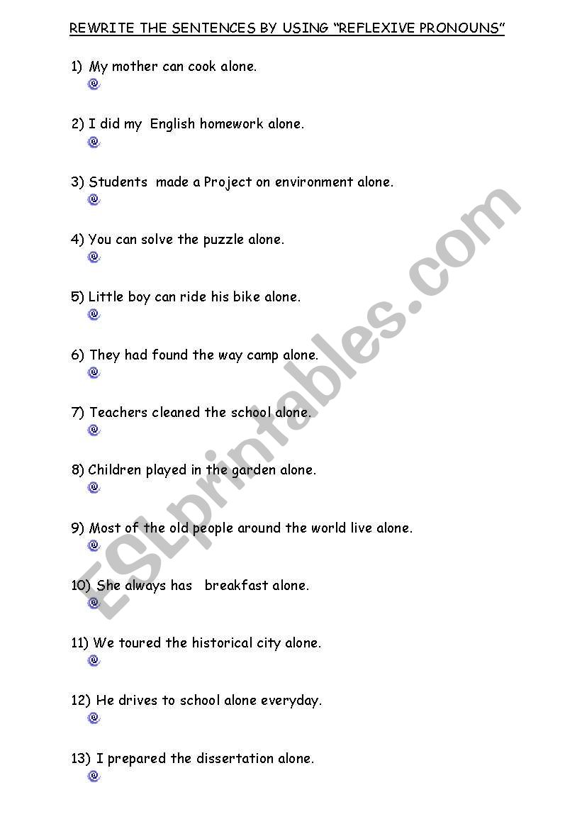 english-worksheets-reflexive-pronoun