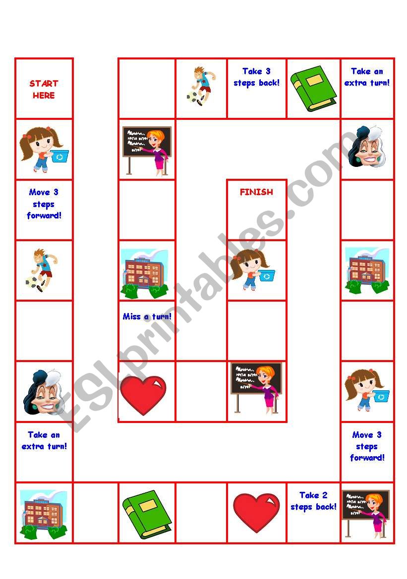 Board game for kids worksheet