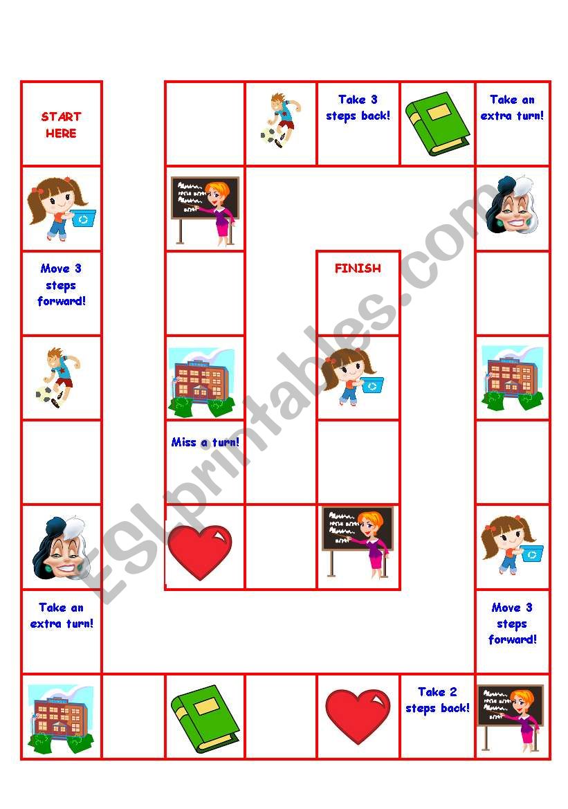 Board game for kids worksheet