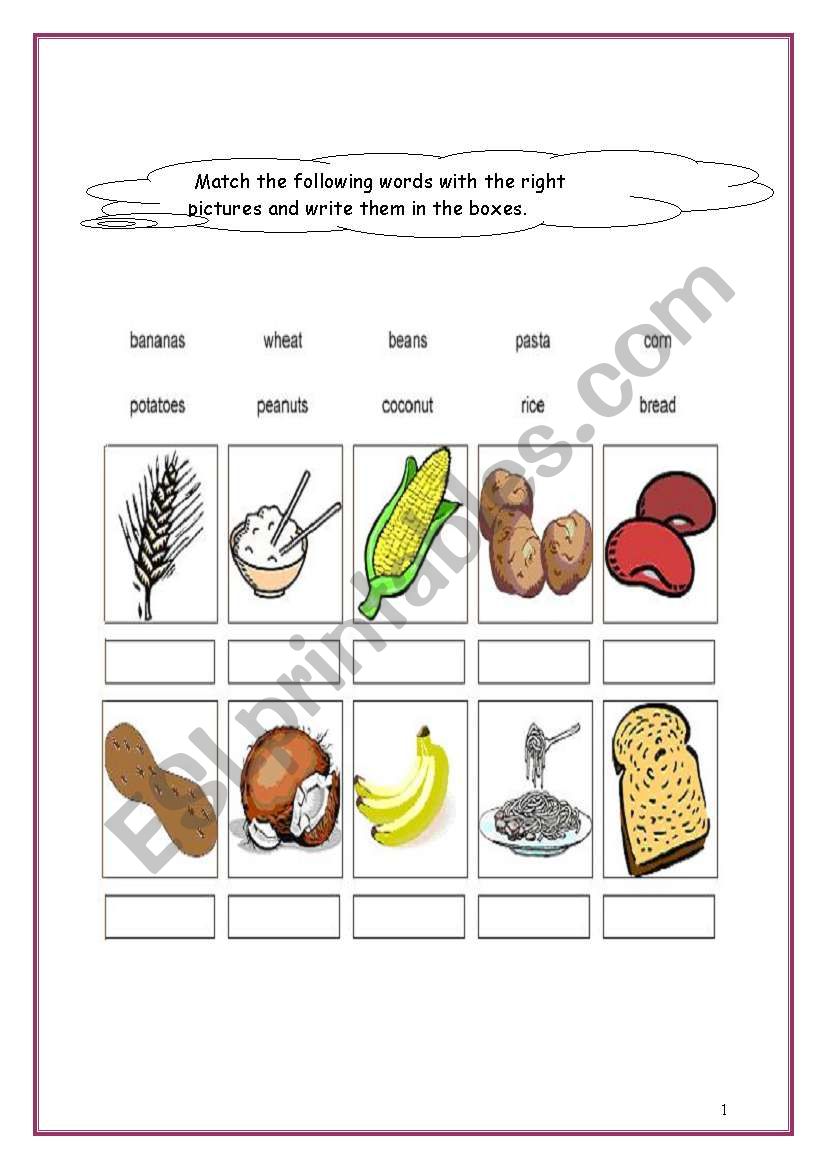 FOOD worksheet