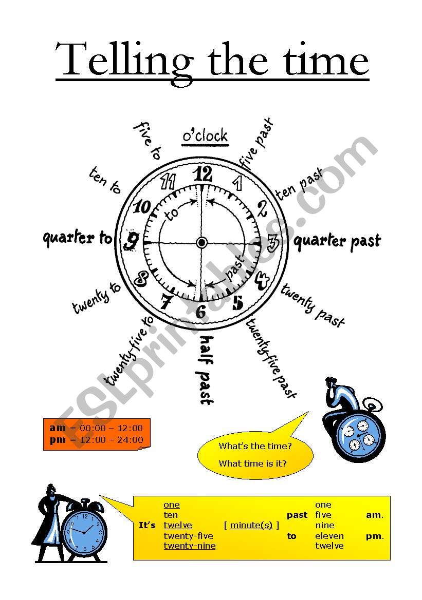 Telling the time worksheet