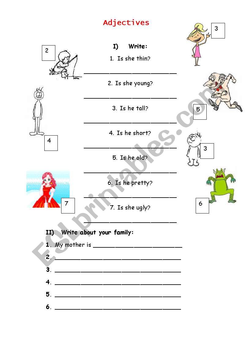 adjectives worksheet