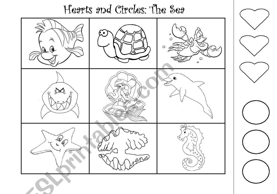 Sea animals game worksheet