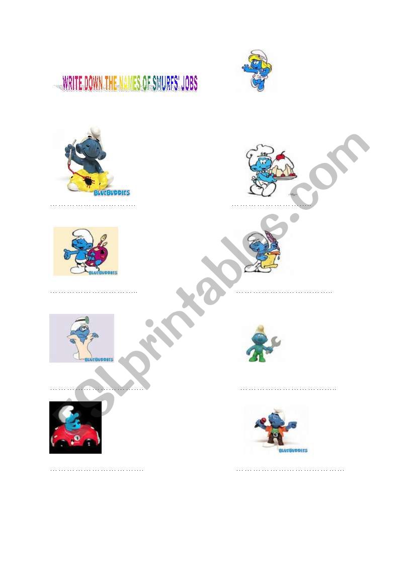 SMURFS worksheet