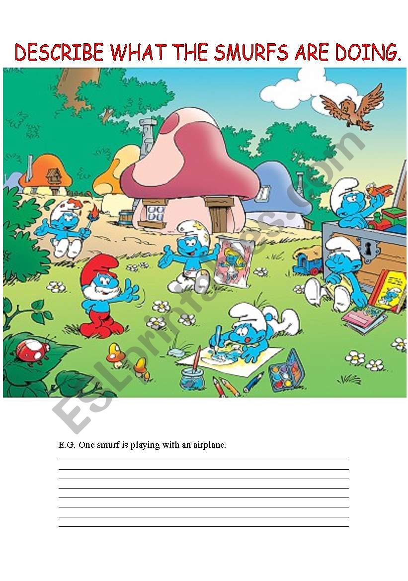 WHAT THE SMURFS ARE DOING worksheet