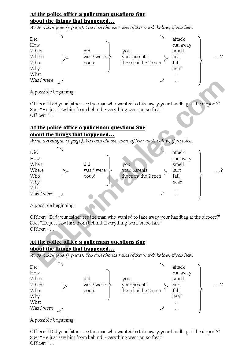 a police interrogation worksheet