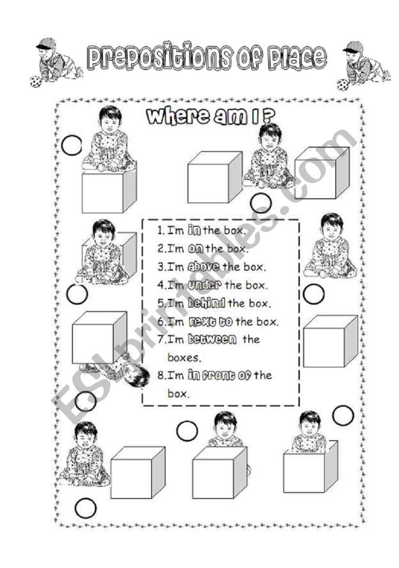 Prepositions: label the picture