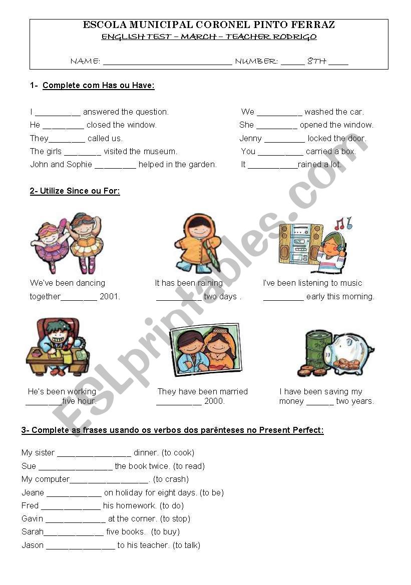 PRESENT PERFECT worksheet